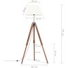 Golvlampa honungsbrun och vit massivt teakträ 141 cm vidaXL – miniatyr 9