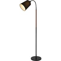 Golvlampa Ljusdal Svart/valnöt Textil ANETA HOME