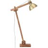 Golvlampa mässing massivt mangoträ E27 vidaXL – miniatyr 4