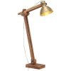 Golvlampa mässing massivt mangoträ E27 vidaXL – miniatyr 1
