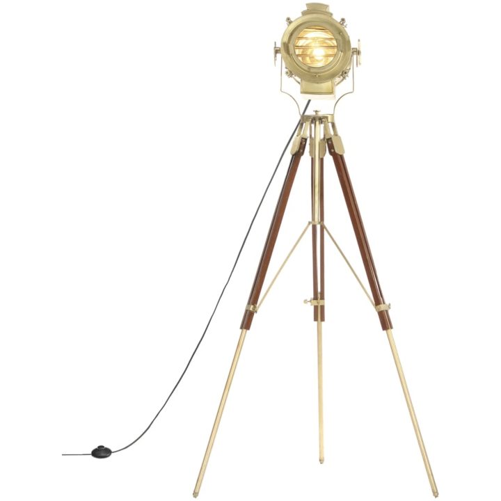 Golvlampa massivt mangoträ 193 cm vidaXL – bild 5