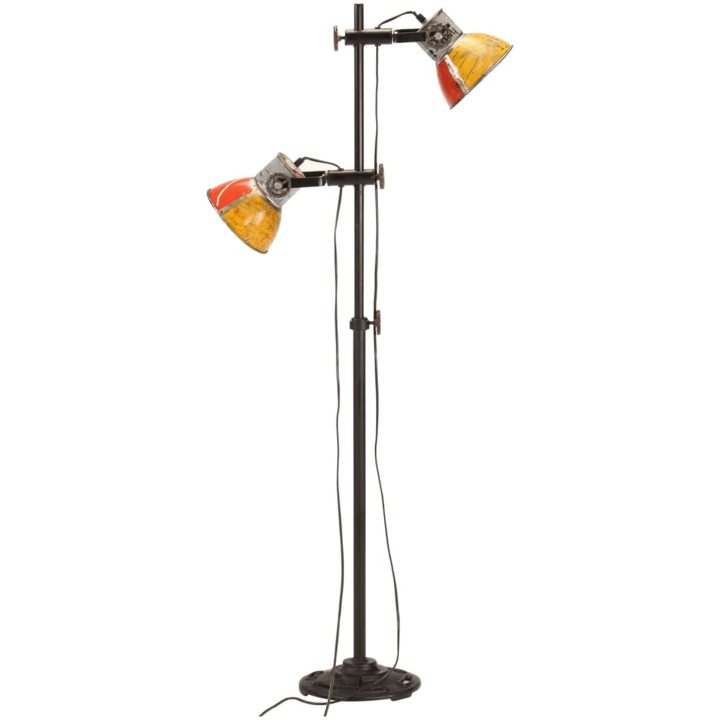 Golvlampa med 2 lampskärmar flerfärgad E27 vidaXL – bild 5