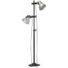 Golvlampa med 2 lampskärmar silver E27 gjutjärn vidaXL – miniatyr 2