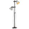 Golvlampa med 2 lampskärmar silver E27 gjutjärn vidaXL – miniatyr 1