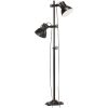 Golvlampa med 2 lampskärmar svart E27 gjutjärn vidaXL – miniatyr 2
