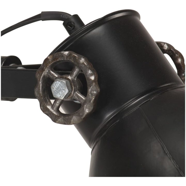 Golvlampa med 2 lampskärmar svart E27 gjutjärn vidaXL – bild 6