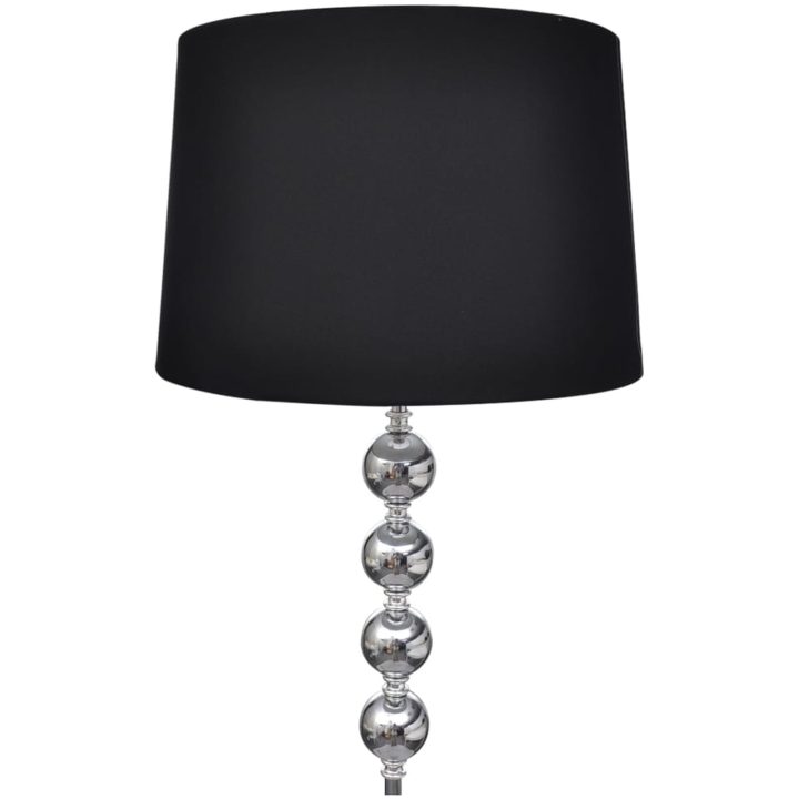 Golvlampa med högt stativ och lampskärm svart vidaXL – bild 2