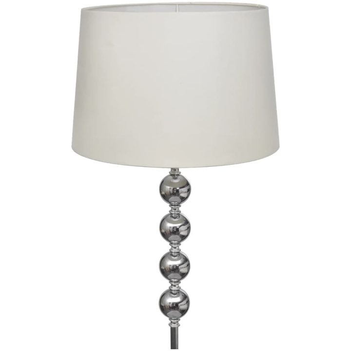 Golvlampa med högt stativ och lampskärm vit vidaXL – bild 2