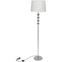 Golvlampa med högt stativ och lampskärm vit vidaXL