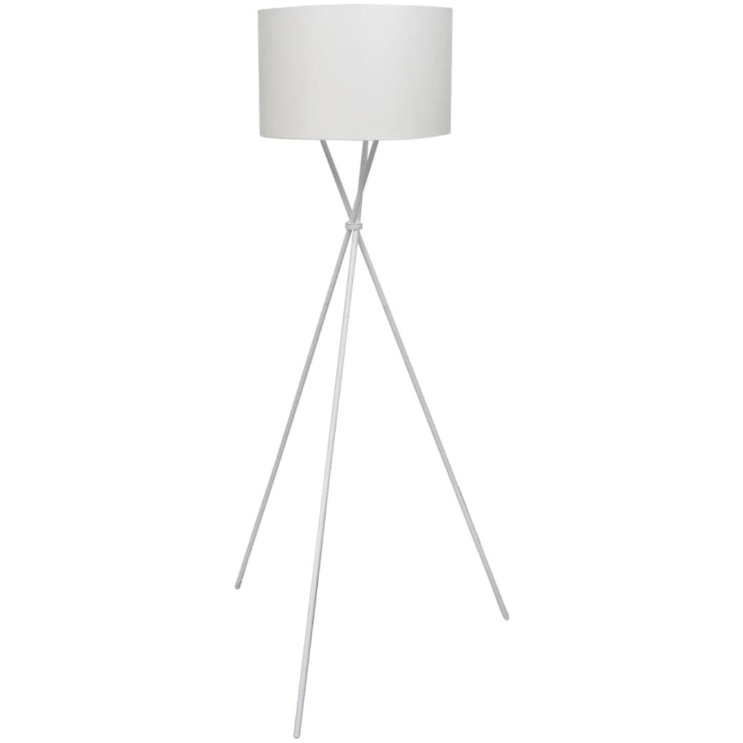 Golvlampa med högt stativ vit vidaXL