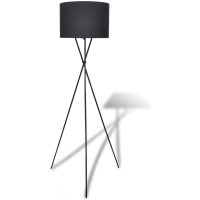 Golvlampa med lampskärm svart vidaXL
