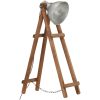 Golvlampa silver E27 massivt mangoträ vidaXL – miniatyr 2