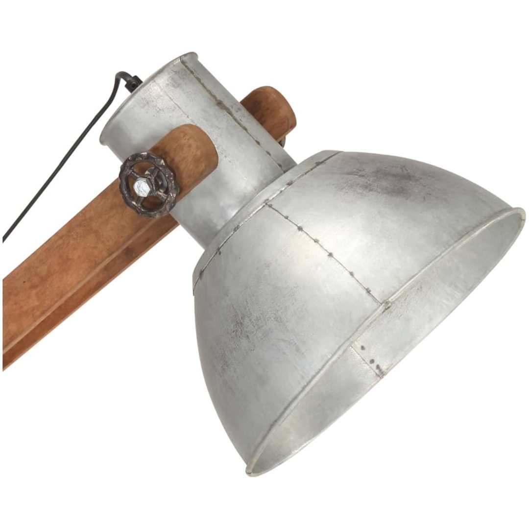 Golvlampa silver massivt mangoträ E27 vidaXL – bild 6