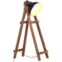 Golvlampa svart E27 massivt mangoträ vidaXL