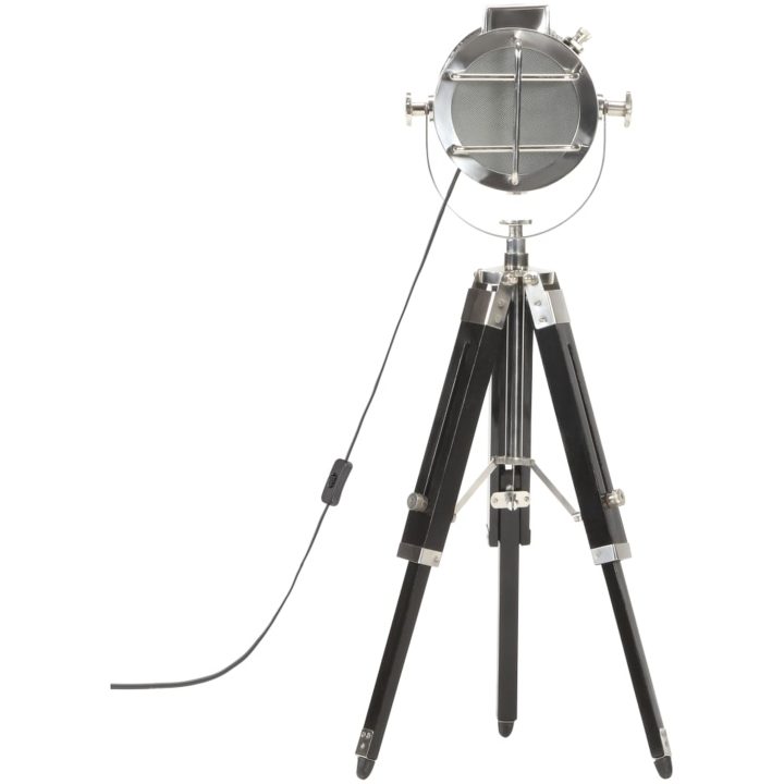 Golvlampa svart massivt mangoträ 69 cm vidaXL – bild 5