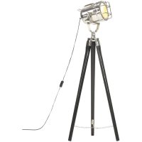 Golvlampa svart massivt mangoträ 97 cm vidaXL