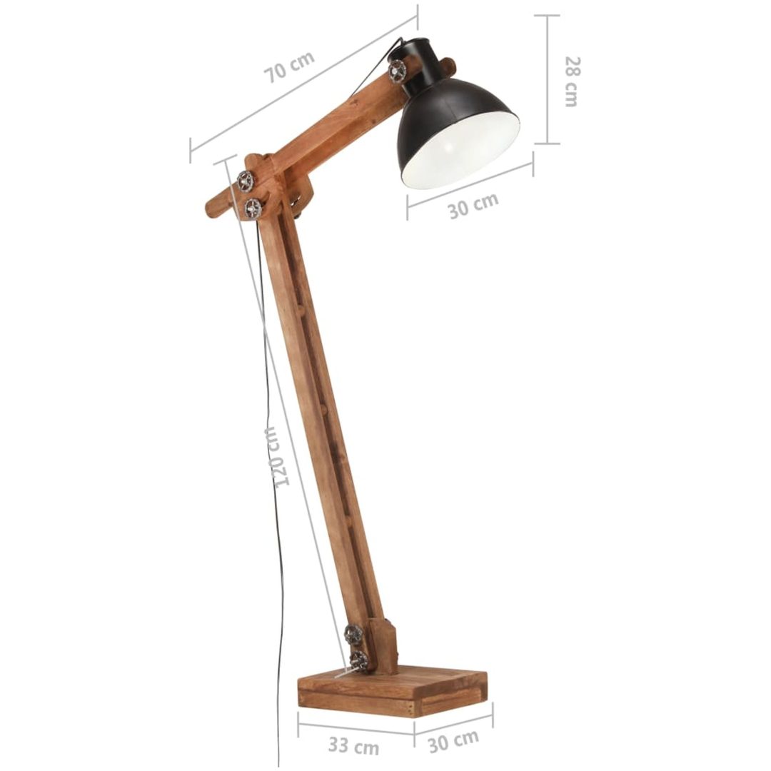 Golvlampa svart massivt mangoträ E27 vidaXL – bild 11