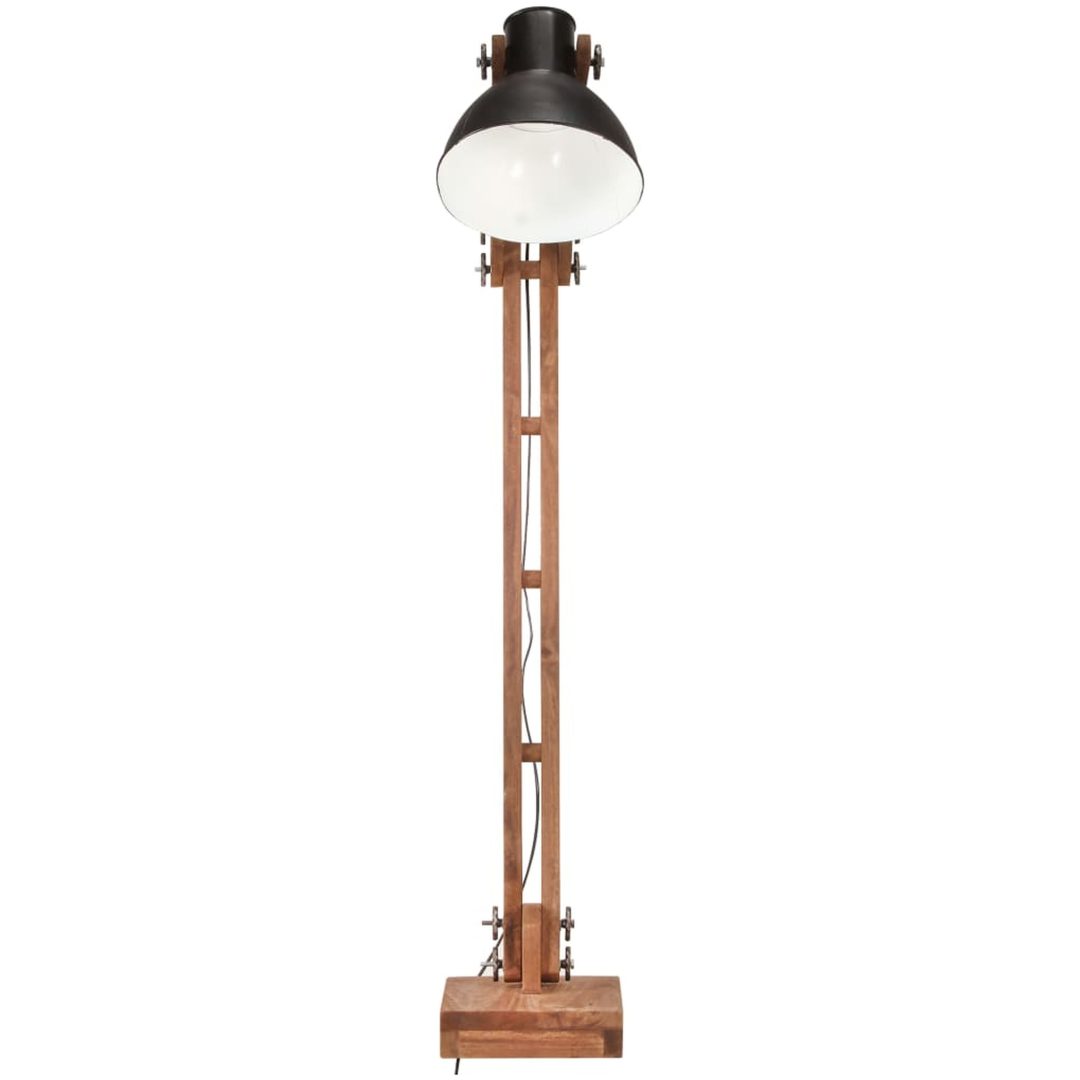 Golvlampa svart massivt mangoträ E27 vidaXL – bild 3