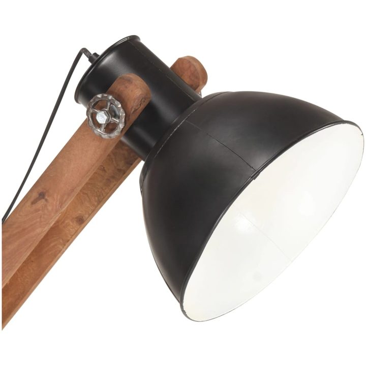 Golvlampa svart massivt mangoträ E27 vidaXL – bild 6