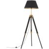 Golvlampa svart och guld massivt teakträ 141 cm vidaXL – miniatyr 2