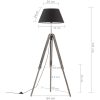 Golvlampa svart och guld massivt teakträ 141 cm vidaXL – miniatyr 9