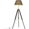 Golvlampa svart och guld massivt teakträ 141 cm vidaXL – miniatyr 1