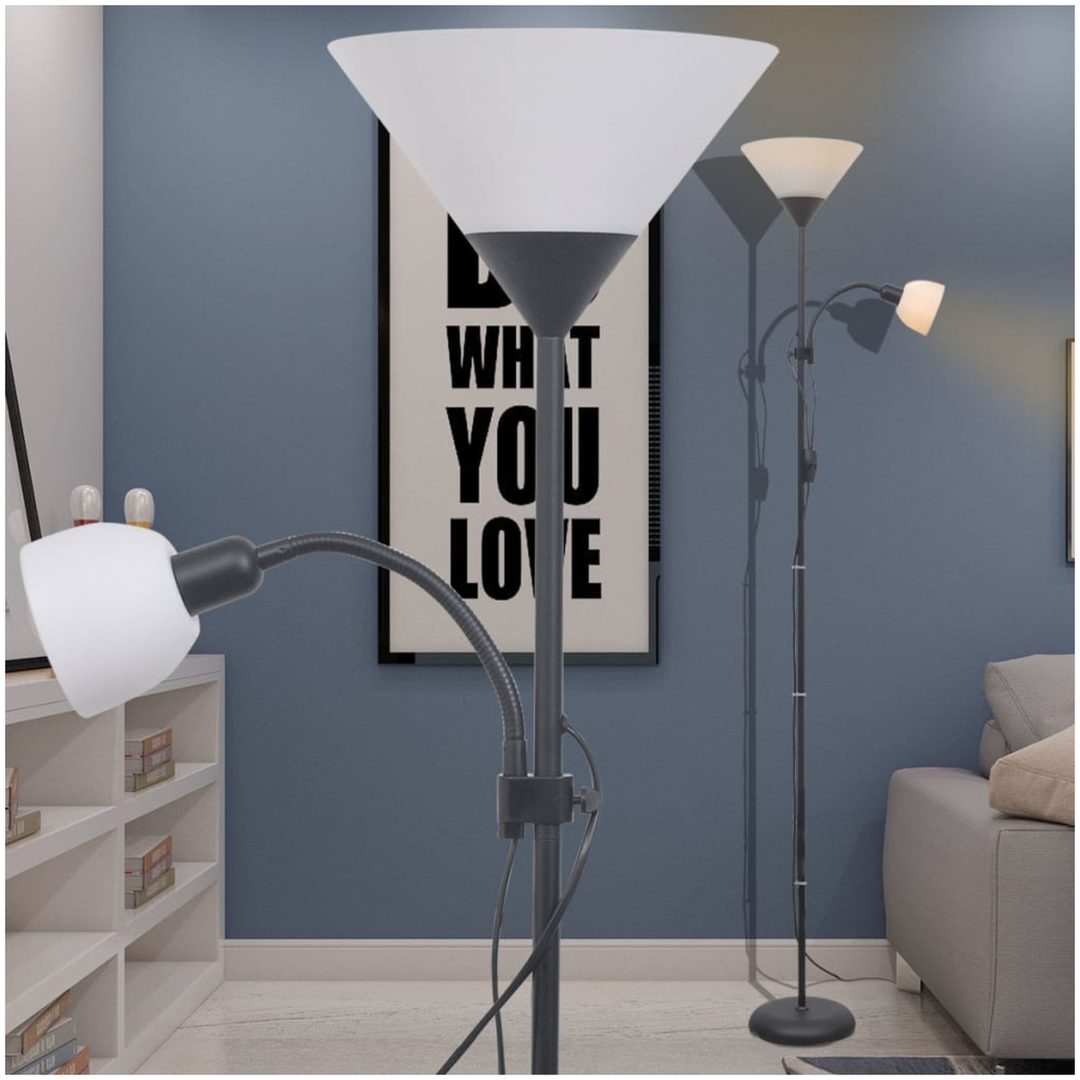 Golvlampa svart vidaXL