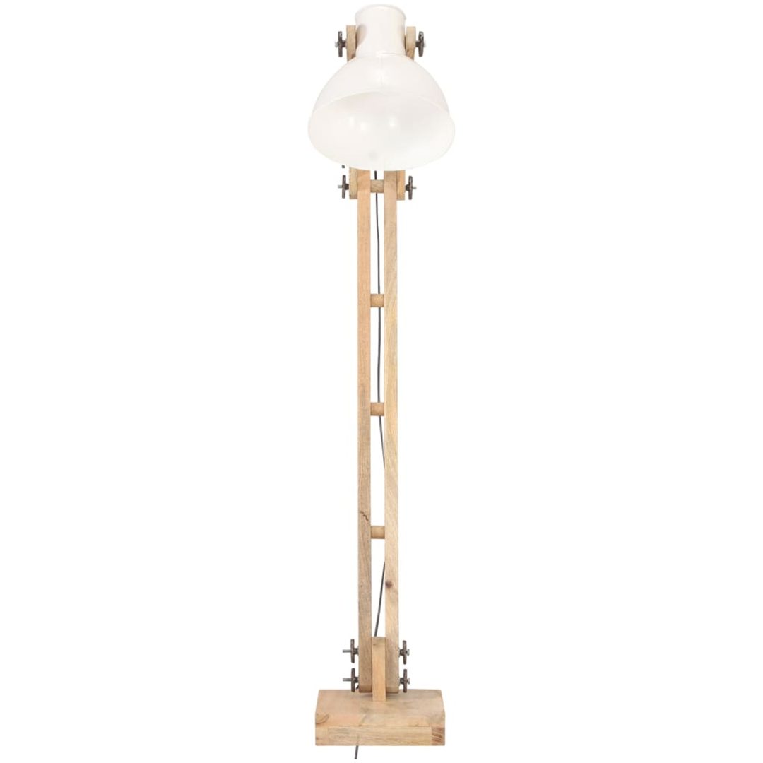 Golvlampa vit massivt mangoträ E27 vidaXL – bild 3