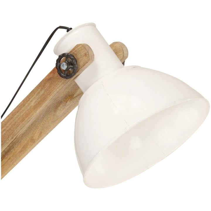 Golvlampa vit massivt mangoträ E27 vidaXL – bild 6