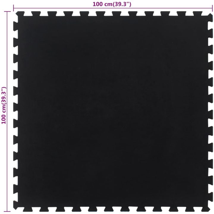 Golvplatta gummi svart 12 mm 100x100 cm vidaXL – bild 7