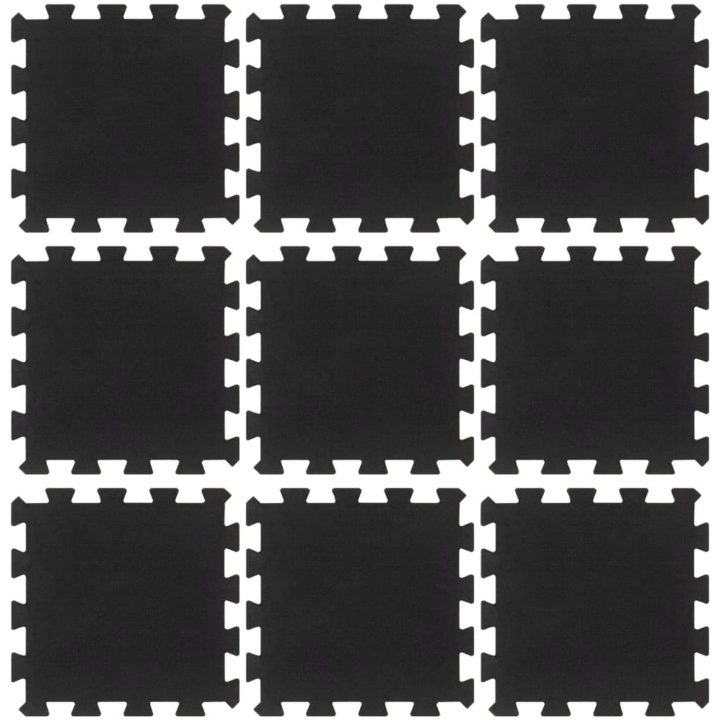 Golvplattor gummi 9 st svart 16 mm 30x30 cm vidaXL – bild 3