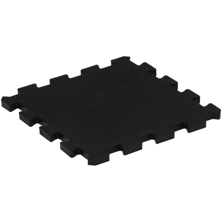 Golvplattor gummi 9 st svart 16 mm 30x30 cm vidaXL – bild 4