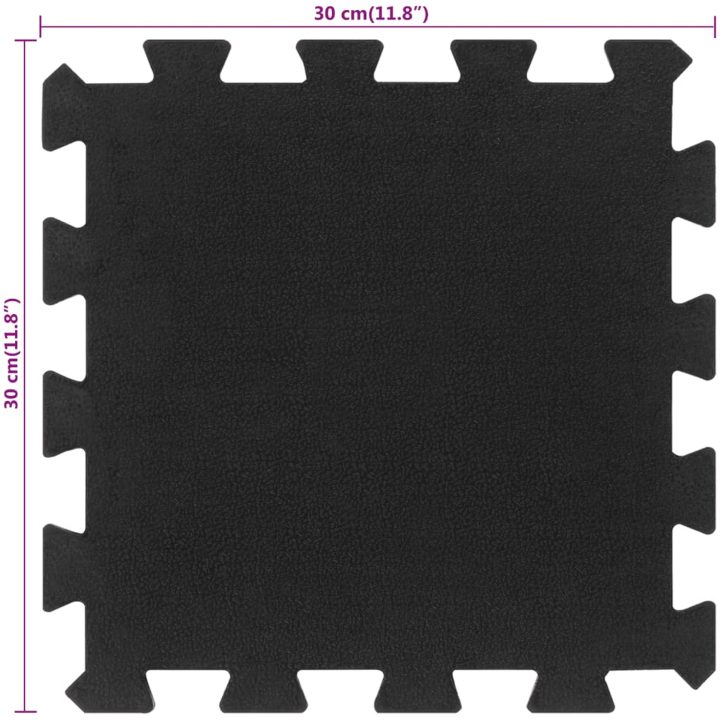 Golvplattor gummi 9 st svart 16 mm 30x30 cm vidaXL – bild 8