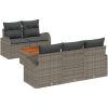 Grå Trädgårdsoffagarnering 6 pcs Grå Rottin, Tyg vidaXL Medium – miniatyr 2