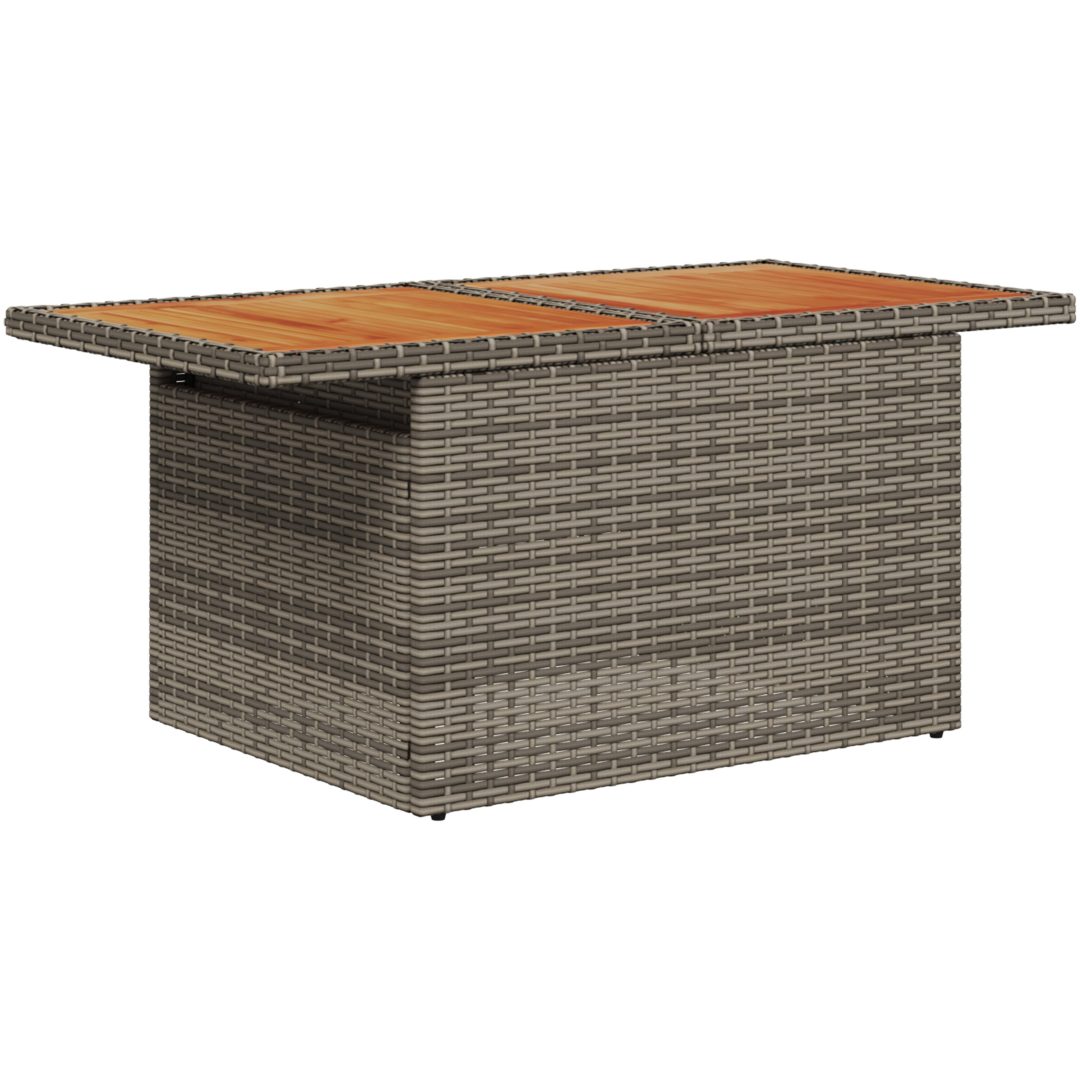 Grå trädgårdssoffa 9 pcs Grå Rattan och polyester vidaXL Stor – bild 7