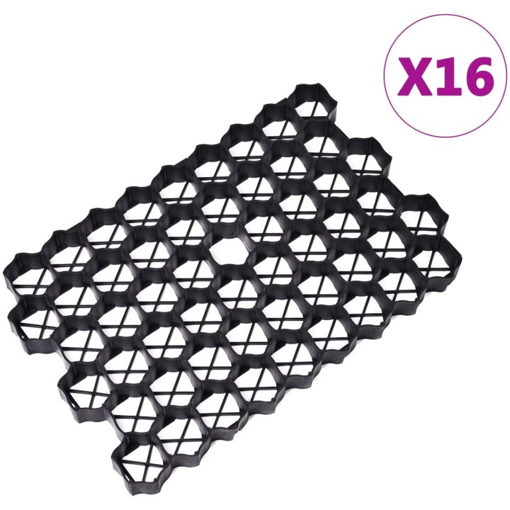 Gräsarmering 16 st svart 60x40x3 cm plast vidaXL – bild 2