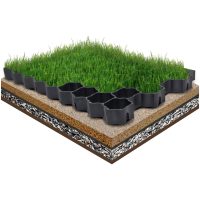 Gräsarmering 16 st svart 60x40x3 cm plast vidaXL