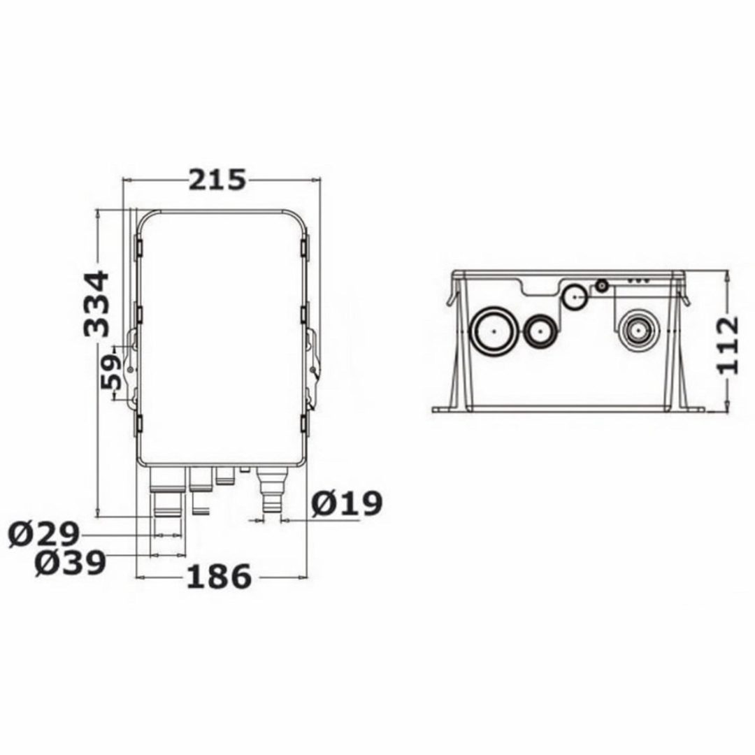 Gråvattenbox med pump 12V Osculati – bild 2