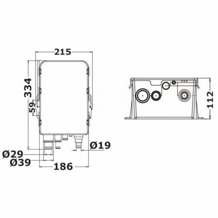 Gråvattenbox med pump 12V Osculati – bild 2