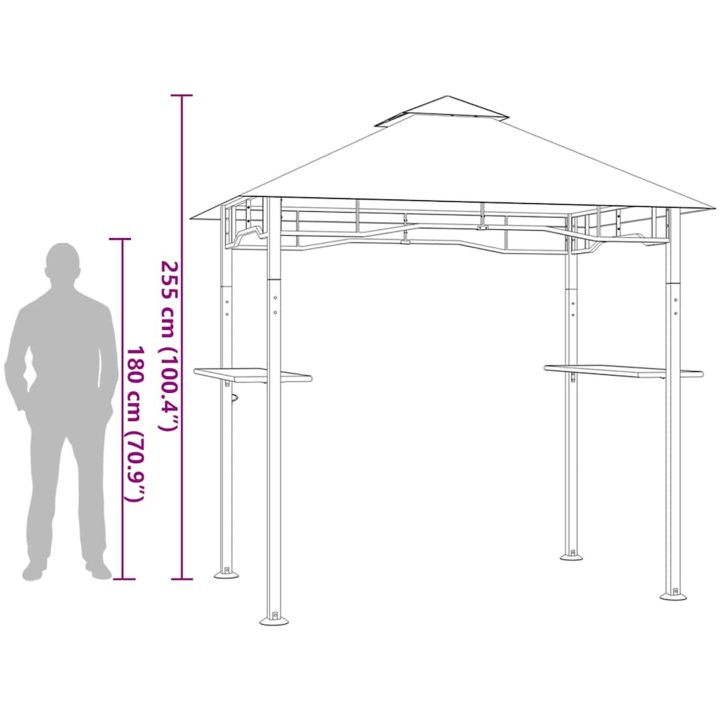 Grilltält 240x150x255 cm antracit stål vidaXL – bild 7