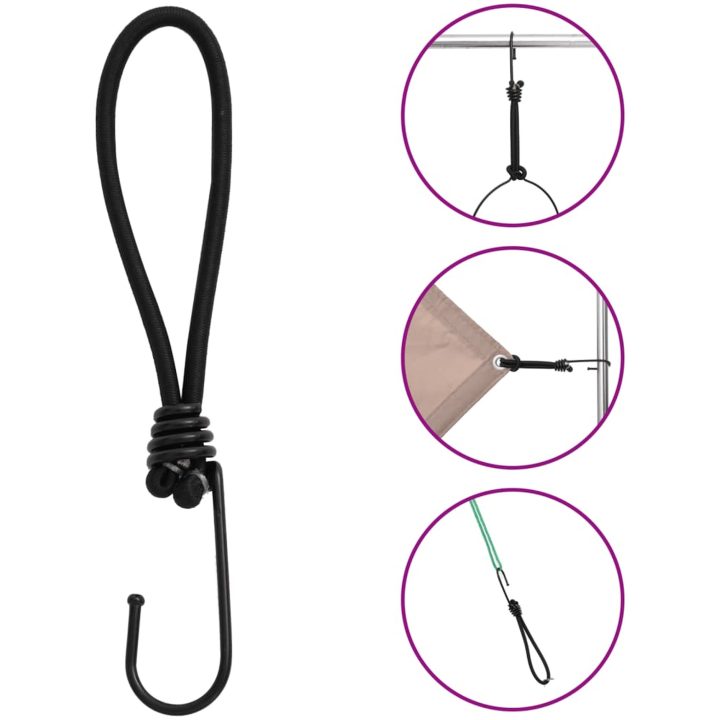 Gummistroppar med krok 25 st 17 cm vidaXL – bild 4