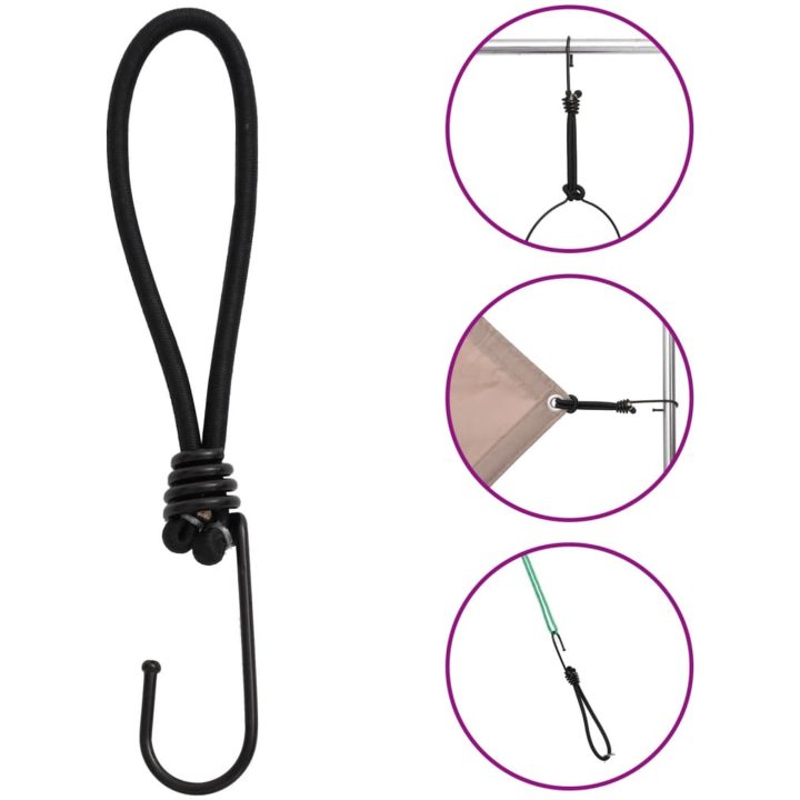 Gummistroppar med krok 50 st 17 cm vidaXL – bild 5