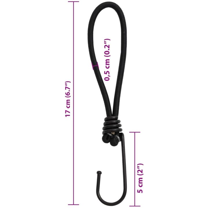 Gummistroppar med krok 50 st 17 cm vidaXL – bild 6