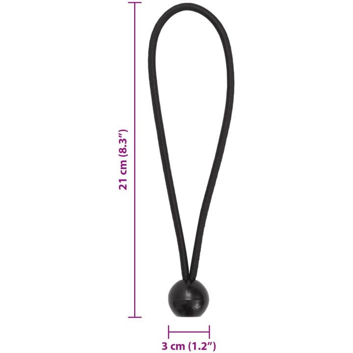 Gummistroppar med kula 25 st 21 x 0,5 cm vidaXL – bild 5