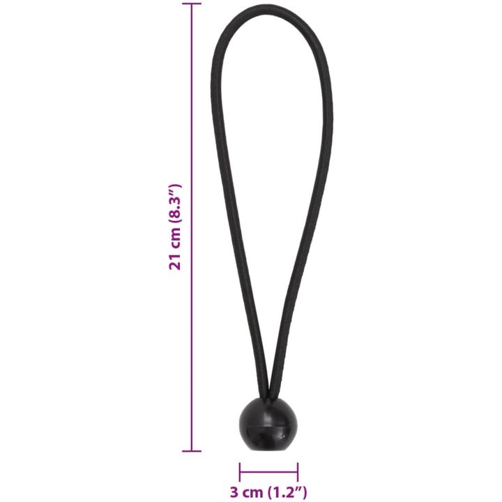 Gummistroppar med kula 50 st 21 x 0,5 cm vidaXL – bild 6