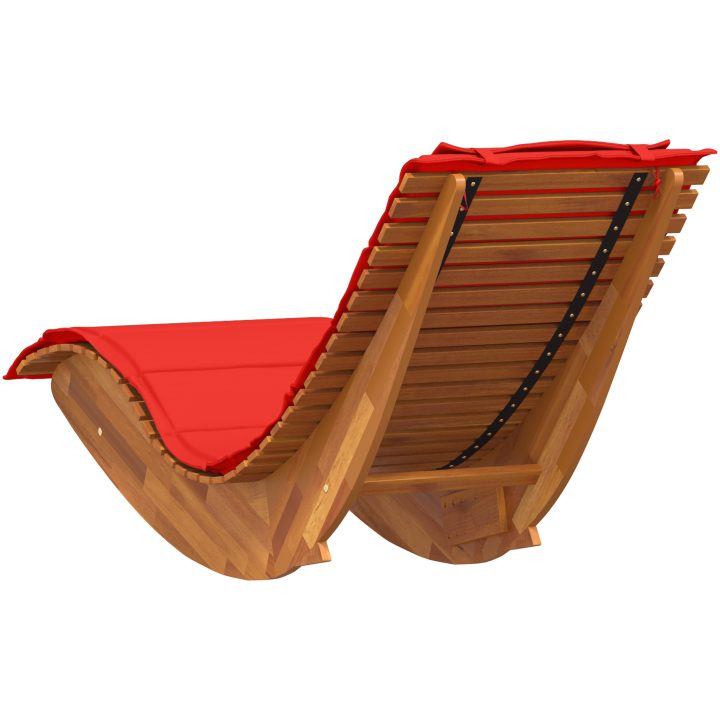 Gungande Solstolar med Kuddar 2 st Massiv Acaciaträ vidaXL 60 x 154 x 74 cm – bild 7