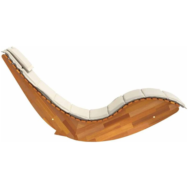 Gungande Solstolar med Kuddar 2 st Massivt Akaciaträ vidaXL 60 x 154 x 74 cm – bild 6