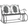 Gungbänk 2-sits 113 cm svart stål vidaXL 113 x 84 x 94 cm – miniatyr 2
