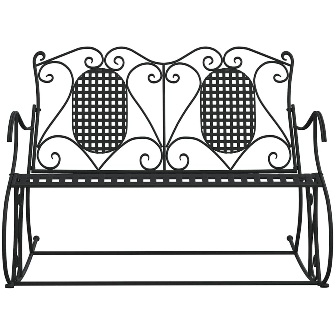 Gungbänk 2-sits 113 cm svart stål vidaXL 113 x 84 x 94 cm – bild 3