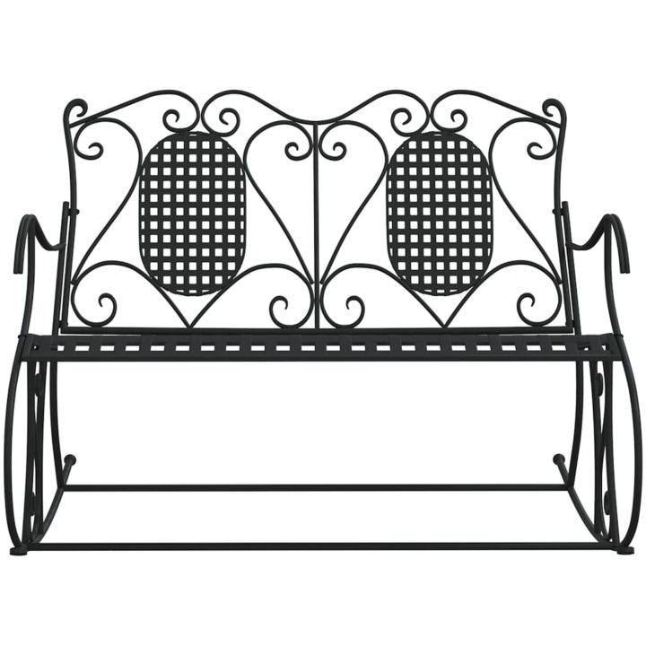 Gungbänk 2-sits 113 cm svart stål vidaXL 113 x 84 x 94 cm – bild 3